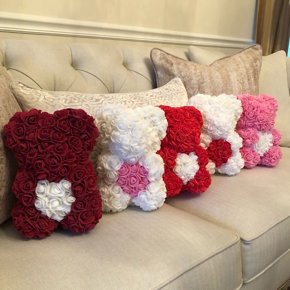 Rose Bear Gift for Her, Valentines Day, Birthday Gift, Mothers Day, Engagement - Picture 2 of 13